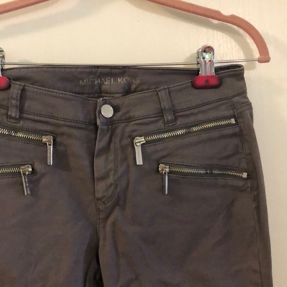 Micheal Kors Gray skinny Denim pant zipper detail - Picture 5 of 9